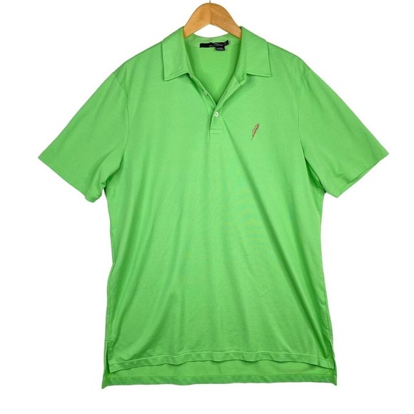 RLX Ralph Lauren Classic Fit Performance Polo Shirt Lime Green Golf Size Large - Picture 1 of 4